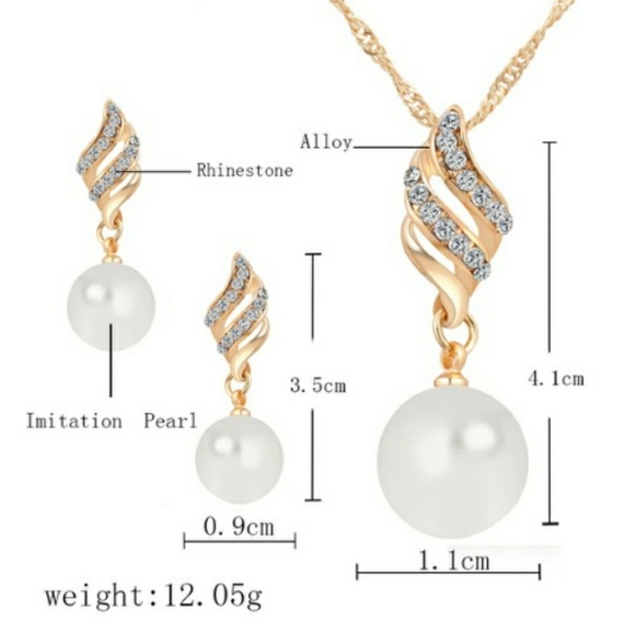 🆕"17KM" WHITE PEARL, NECKLACE & EARRING SET - Picture 3 of 5