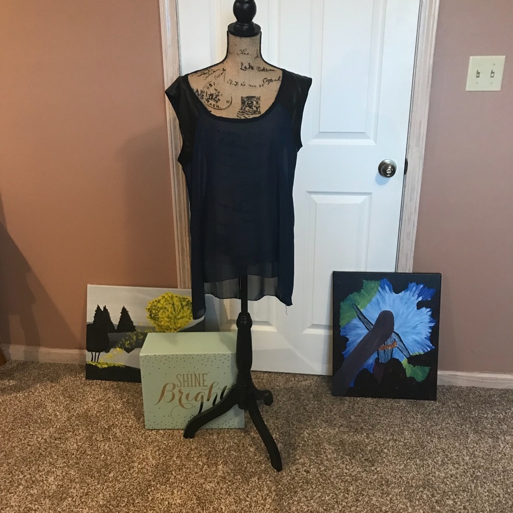 Sheer Black and Blue Tunic