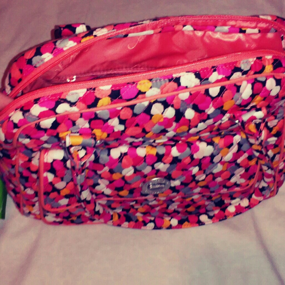 Vera Bradley Turn Lock Satchel Pixie Dots