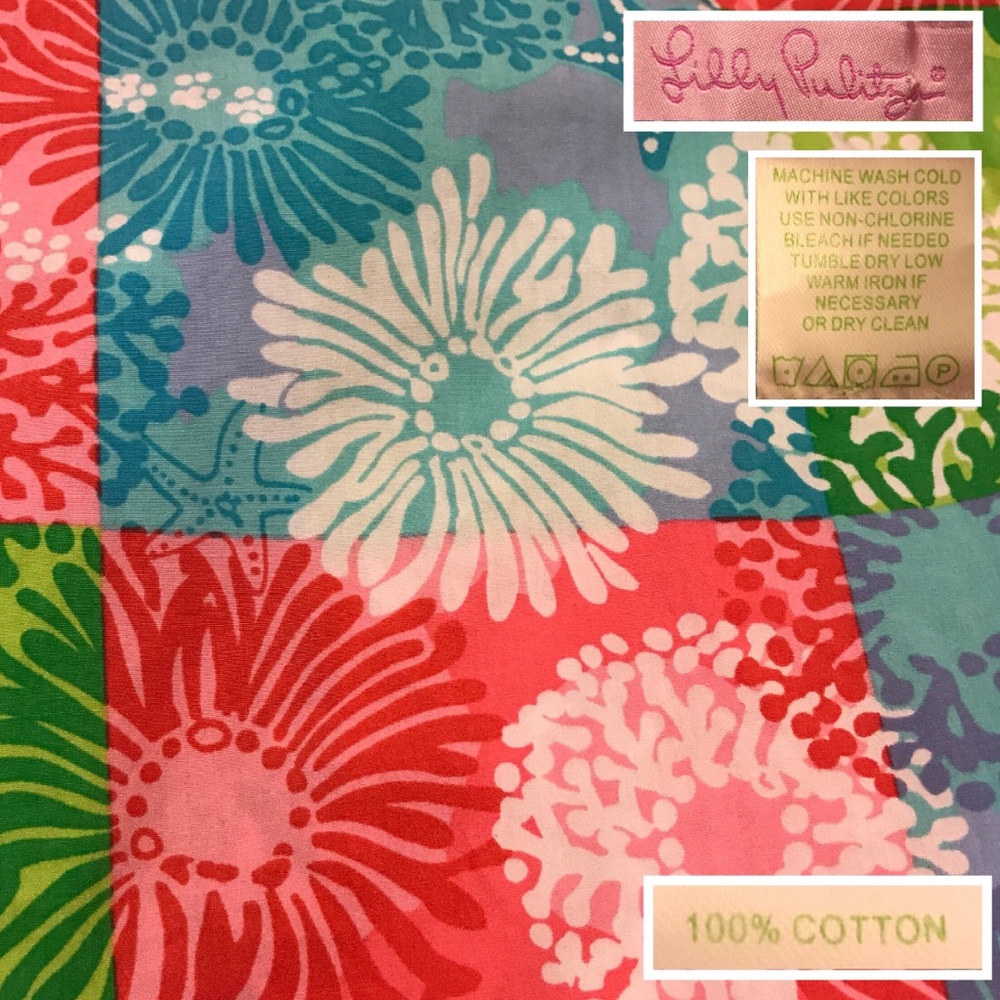 Lilly Pulitzer Pink/Green Patchwork Seaburst Capri - image 4