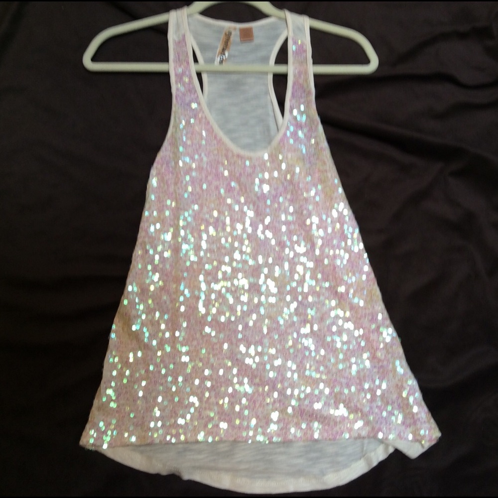 Sequined tank top