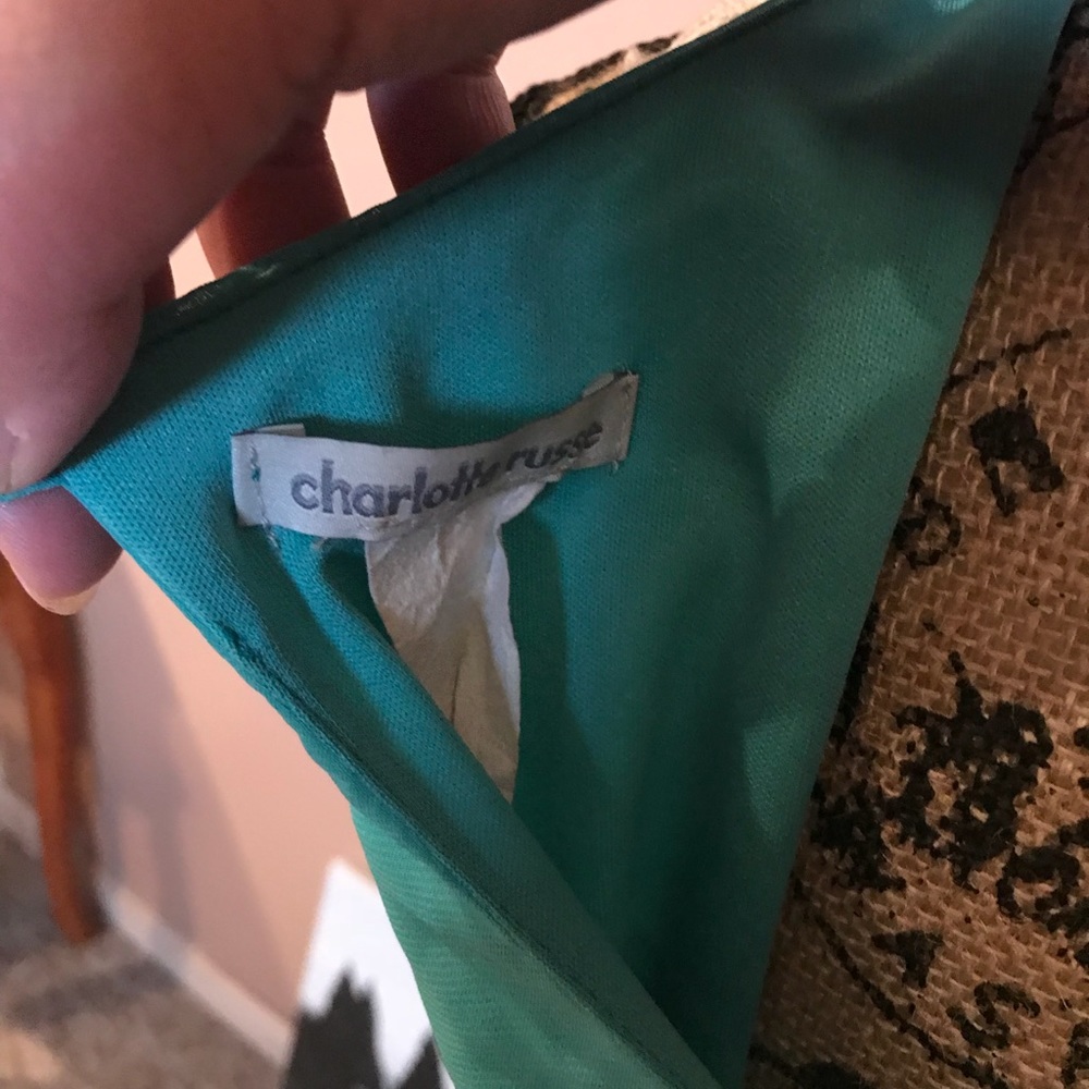 Blue Lace Toke Neck Dress View 6