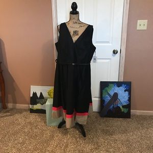 Black Color Block Calvin Klein Dress