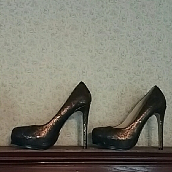 Sky High Snakeskin Chinese Laundry Platforms 8 M - Picture 6 of 8