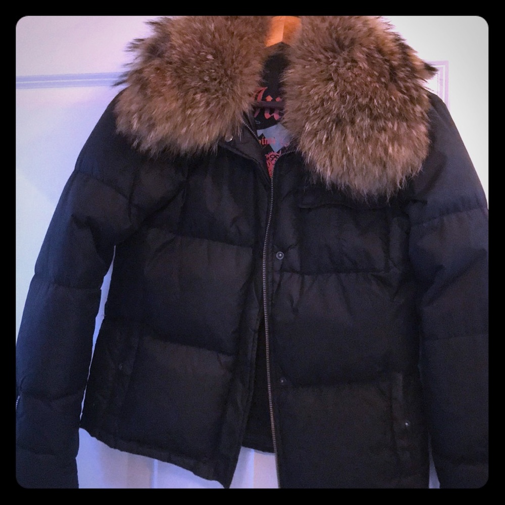 Juicy Couture Jacket with 100% Raccoon Fur collar!