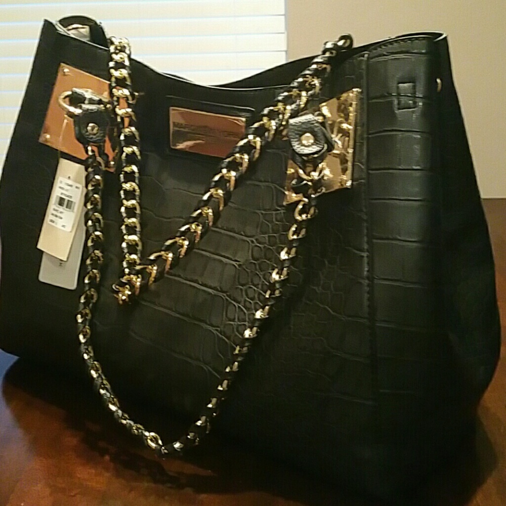 Black leather bag