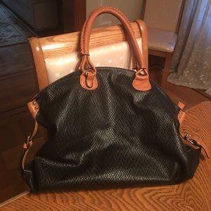 Faux Black and Tan tote