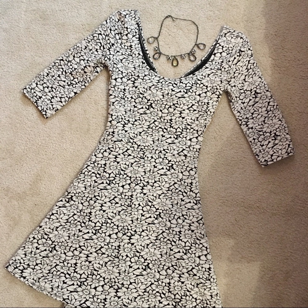 B&W floral dress