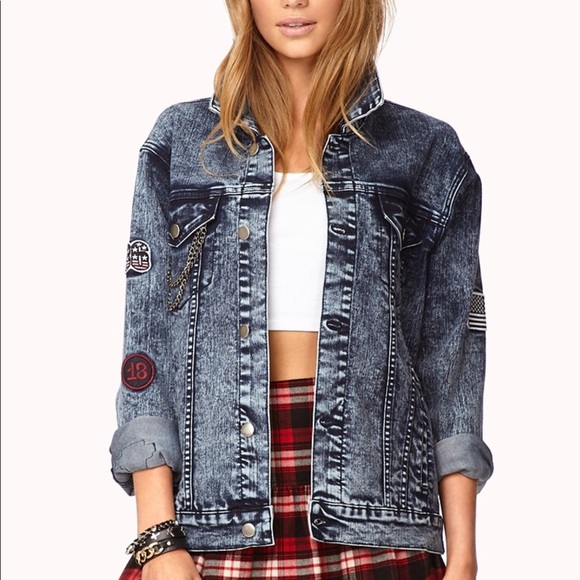 Forever 21 Jackets & Blazers - Forever 21 grunge acid washed jacket