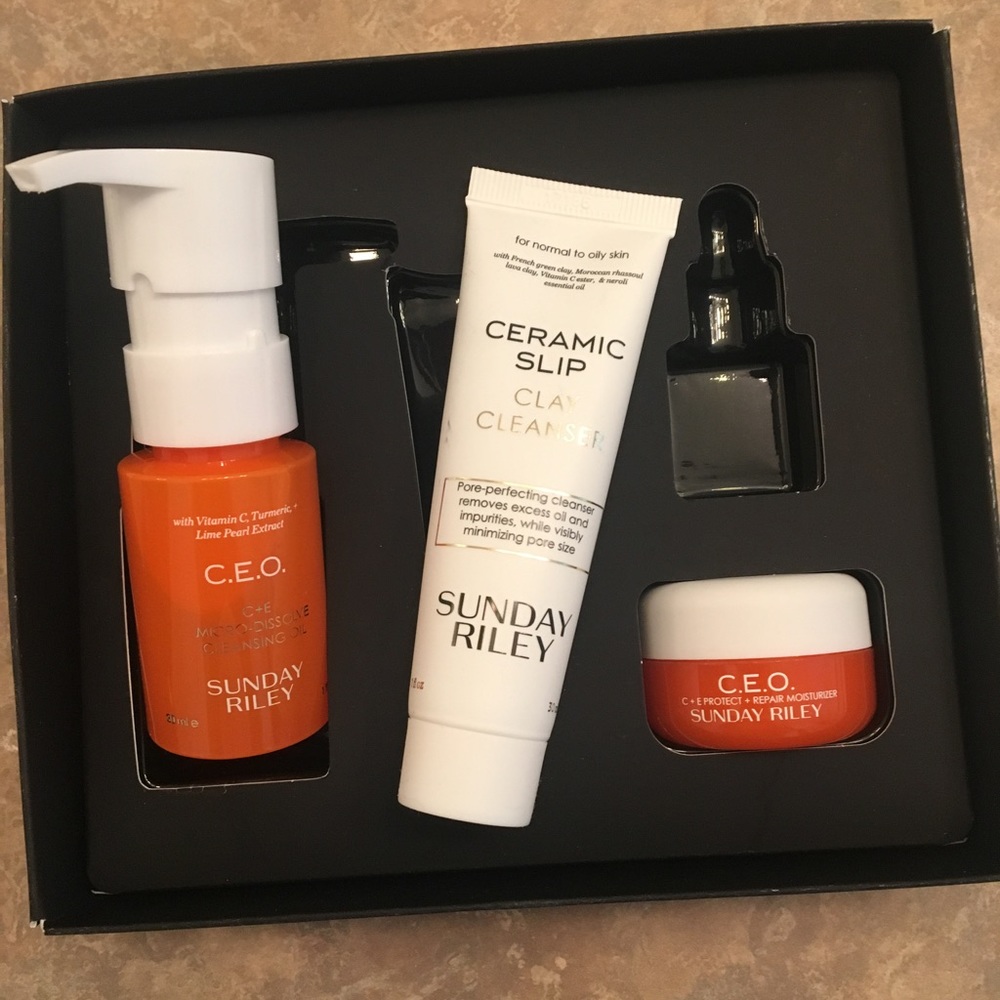 Sunday Riley CEO Cream & Cleanser & Ceramic Slip