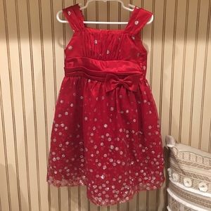 Rare Too Valentine Dress - Red and Silver - Size 4
