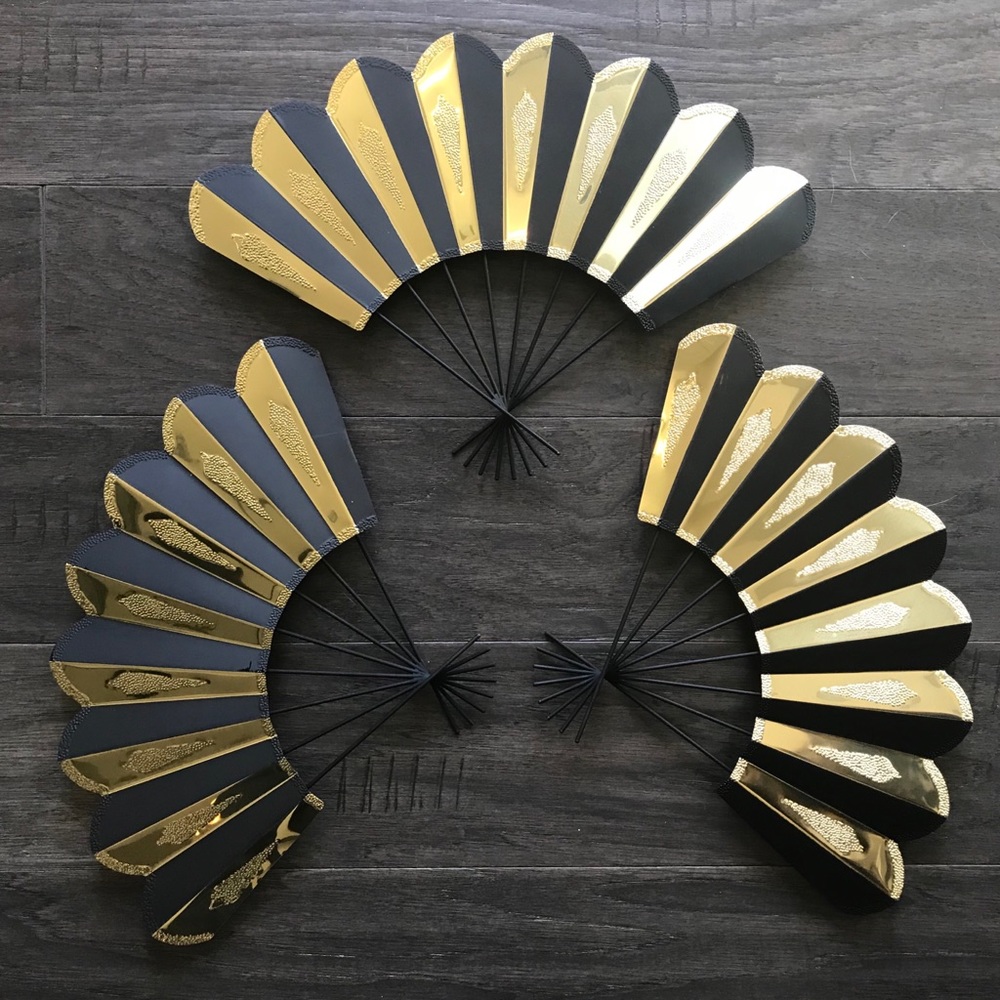 Black And Gold Decorative Fans