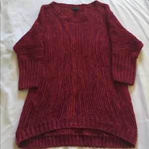 Knitted Merino Wool Blend Dolman Sleeve Sweater