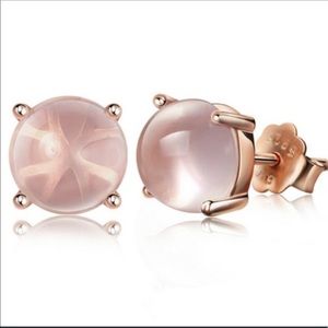 925 Sterling Silver Gold Pleated Stud Earrings