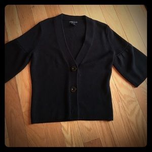 Black bell sleeved cardigan sweater