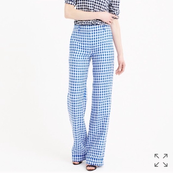 wide leg gingham pants
