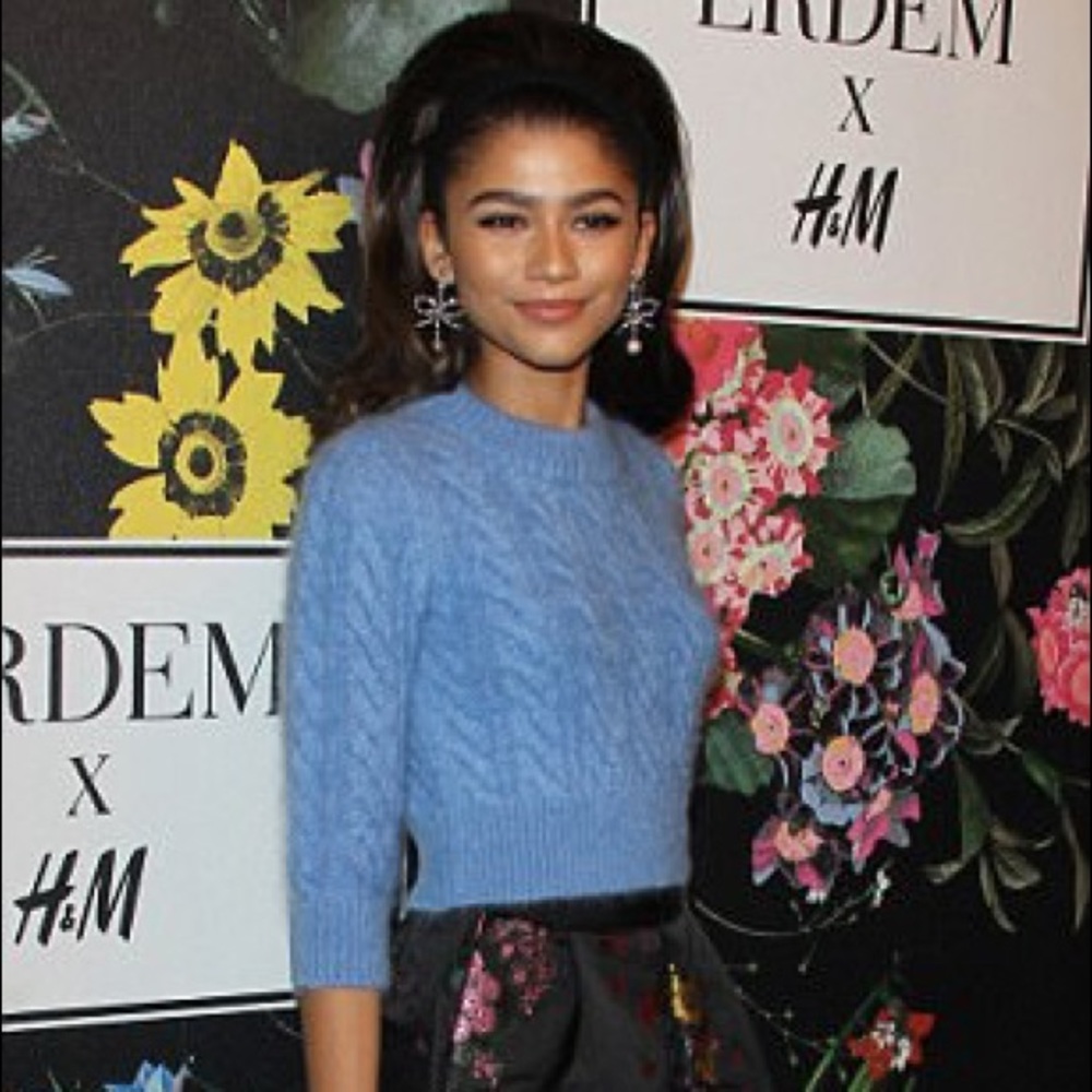 Erdem x H&M  short mohair blend sweater