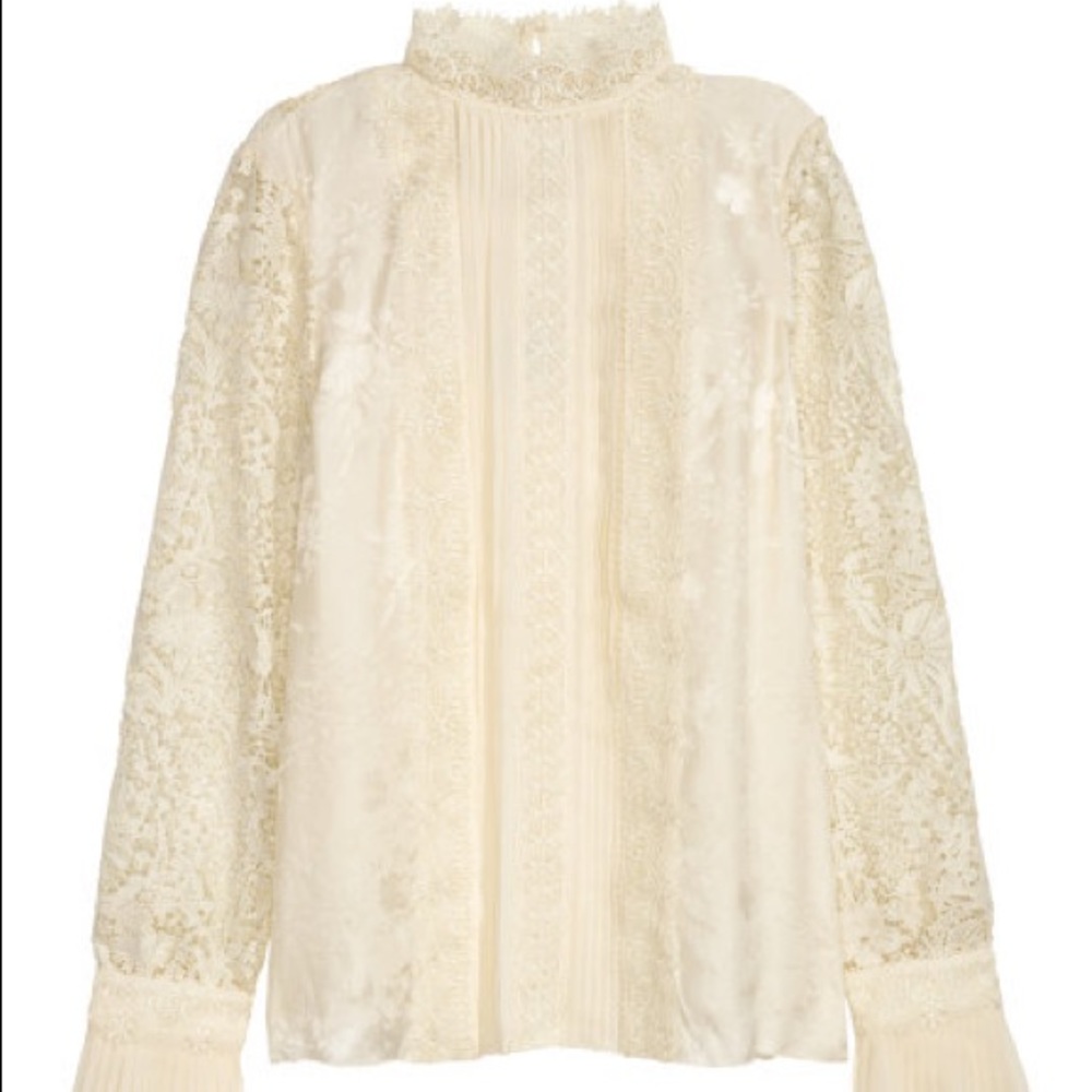 Erdem x H&M silk blouse with lace