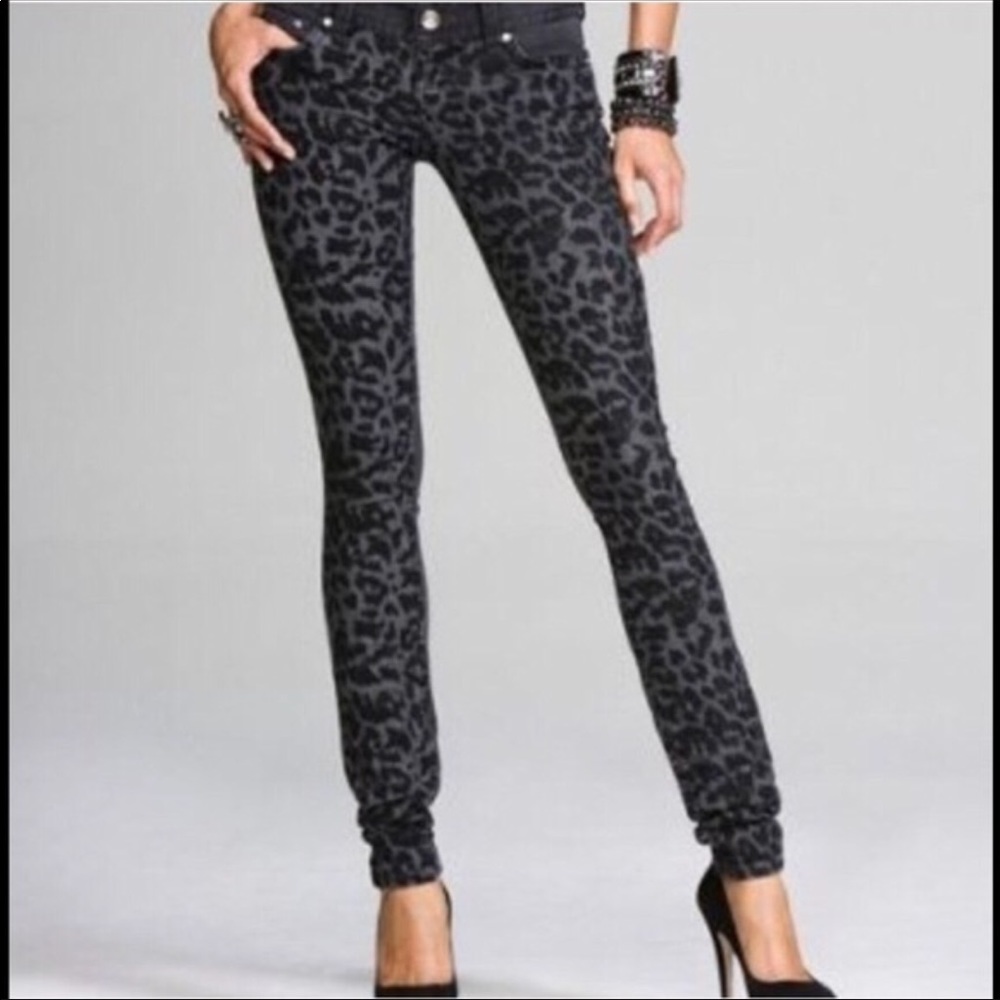 💗Express leopard print black jeans💗