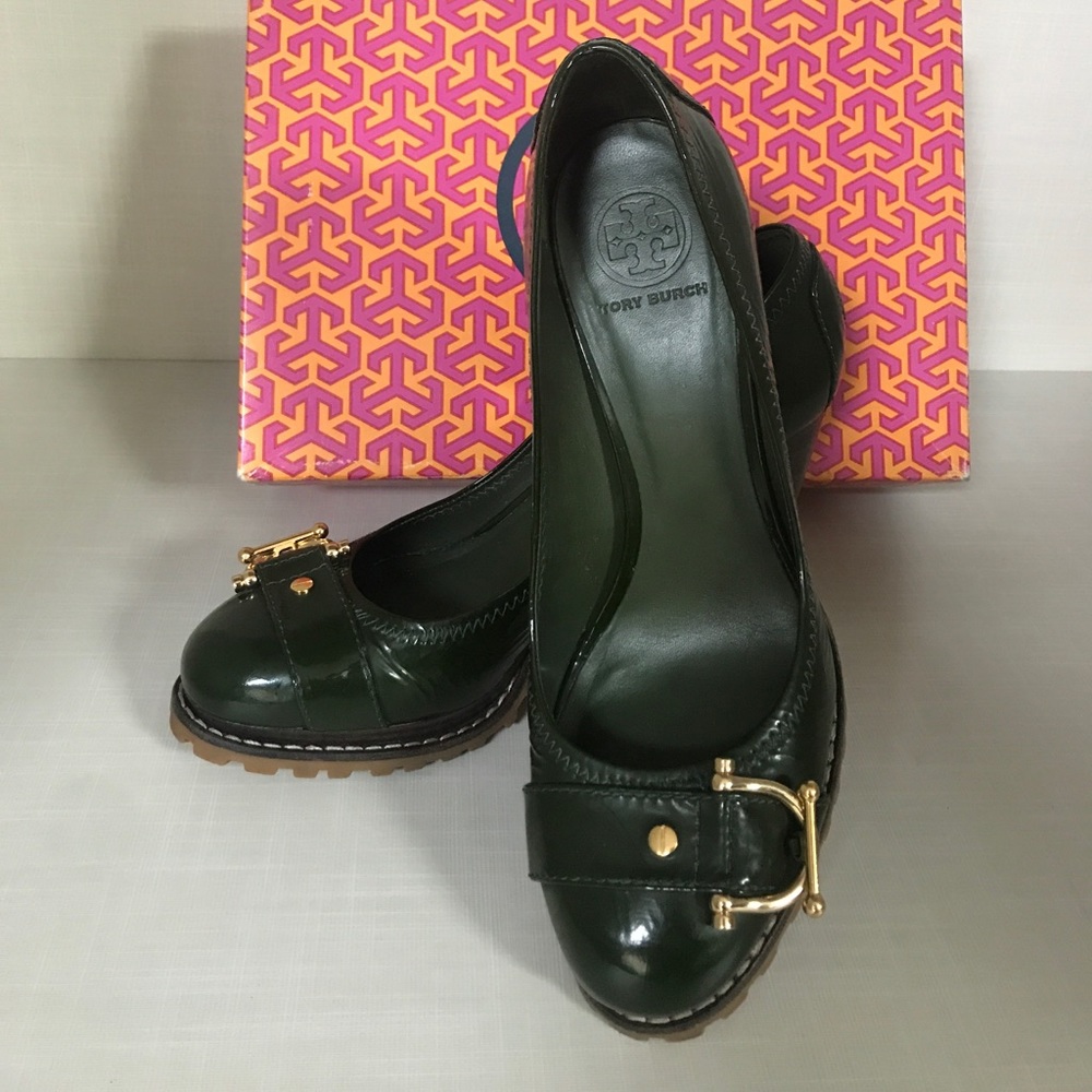 Tory Burch Patent Buckle Pump