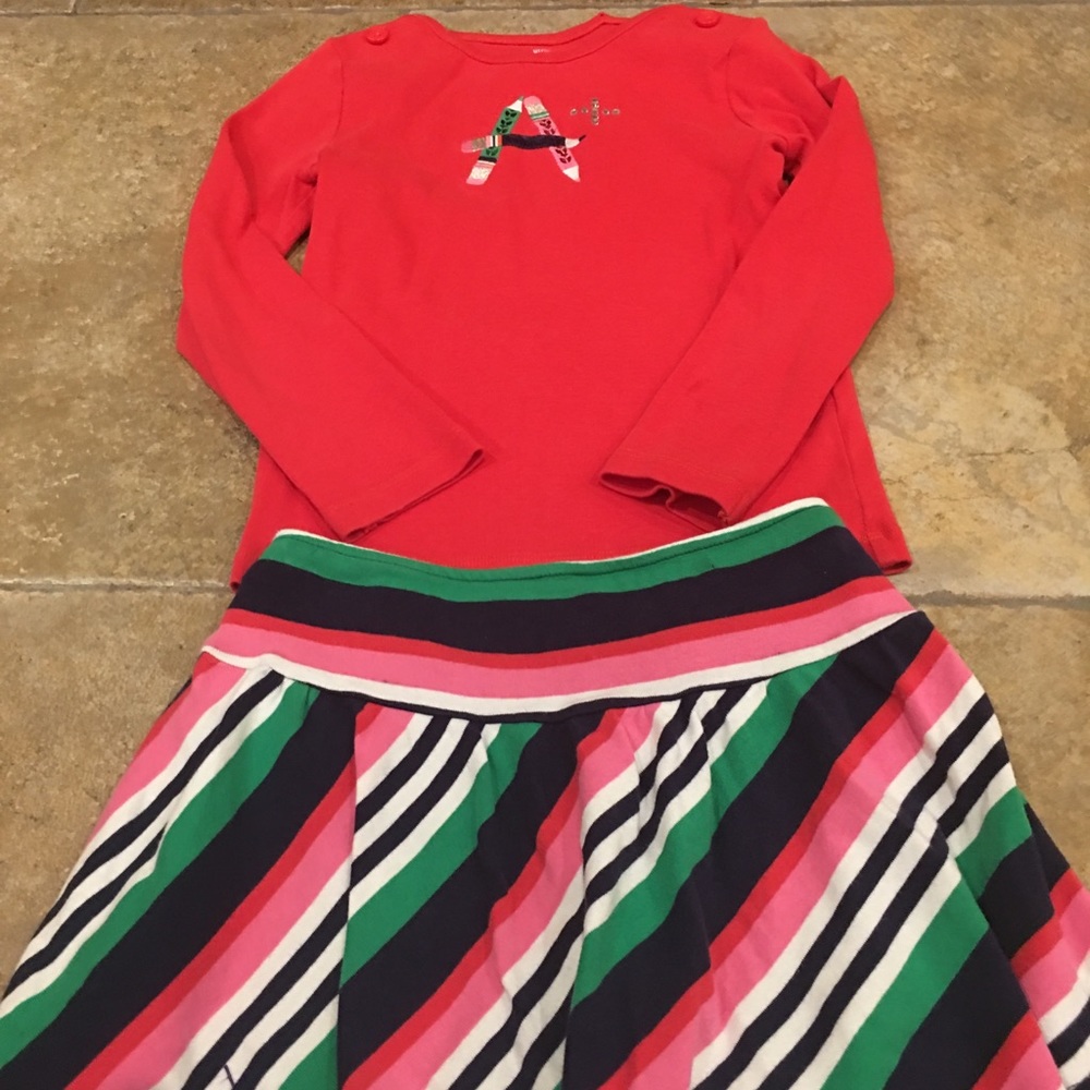 Gymboree Girls Long Sleeve Skirt Outfit - Size 6