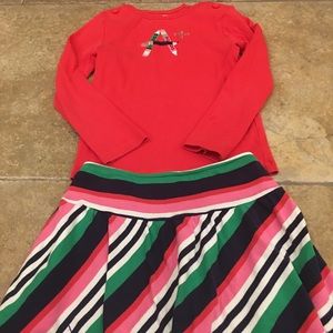 Gymboree Girls Long Sleeve Skirt Outfit - Size 6