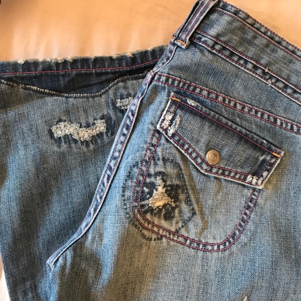 Abercrombie & Fitch Distressed Bootcut Jeans