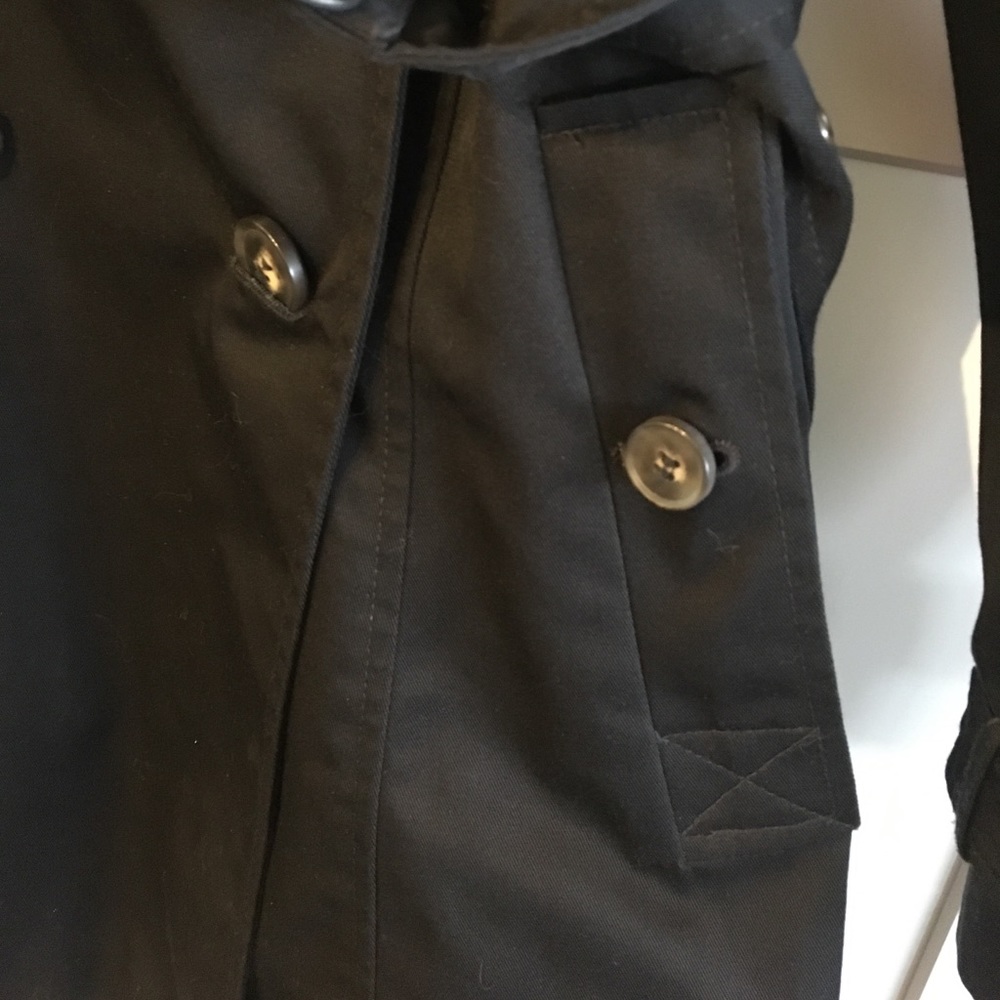 Adorable ASOS Black Buttoned Trench Coat - Picture 5 of 7