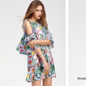 Summer tropical print dress