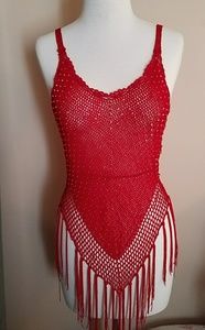 Crocheted Fringed tank top