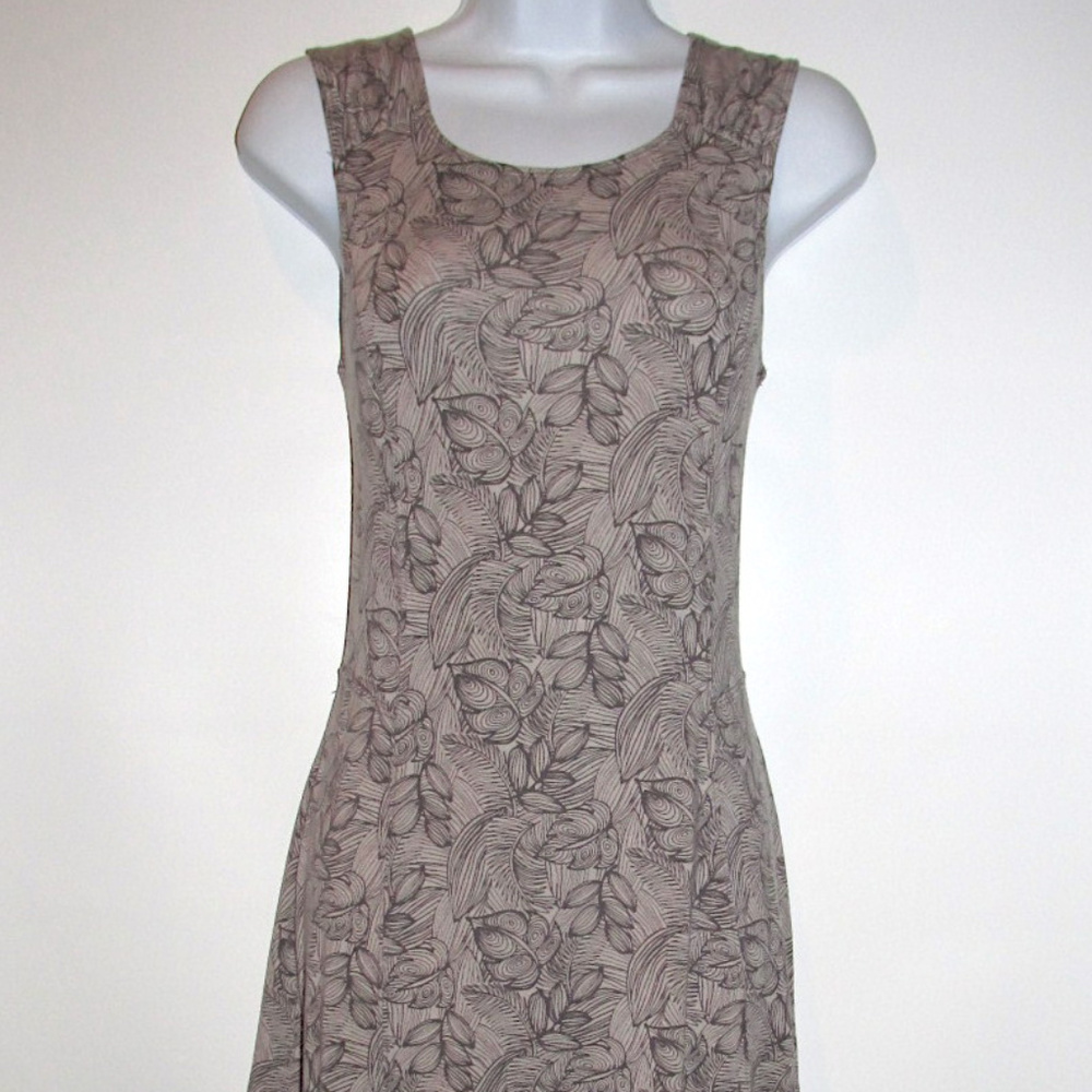 Dakini Leaf Print Keyhole Athletic Yoga Knit Dress