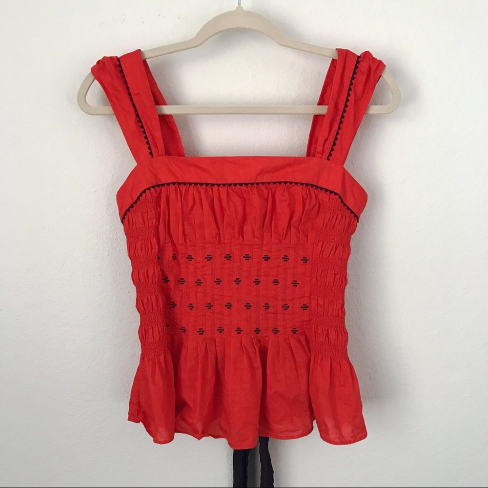 Anthropologie Floreat Tank with Silk Tie