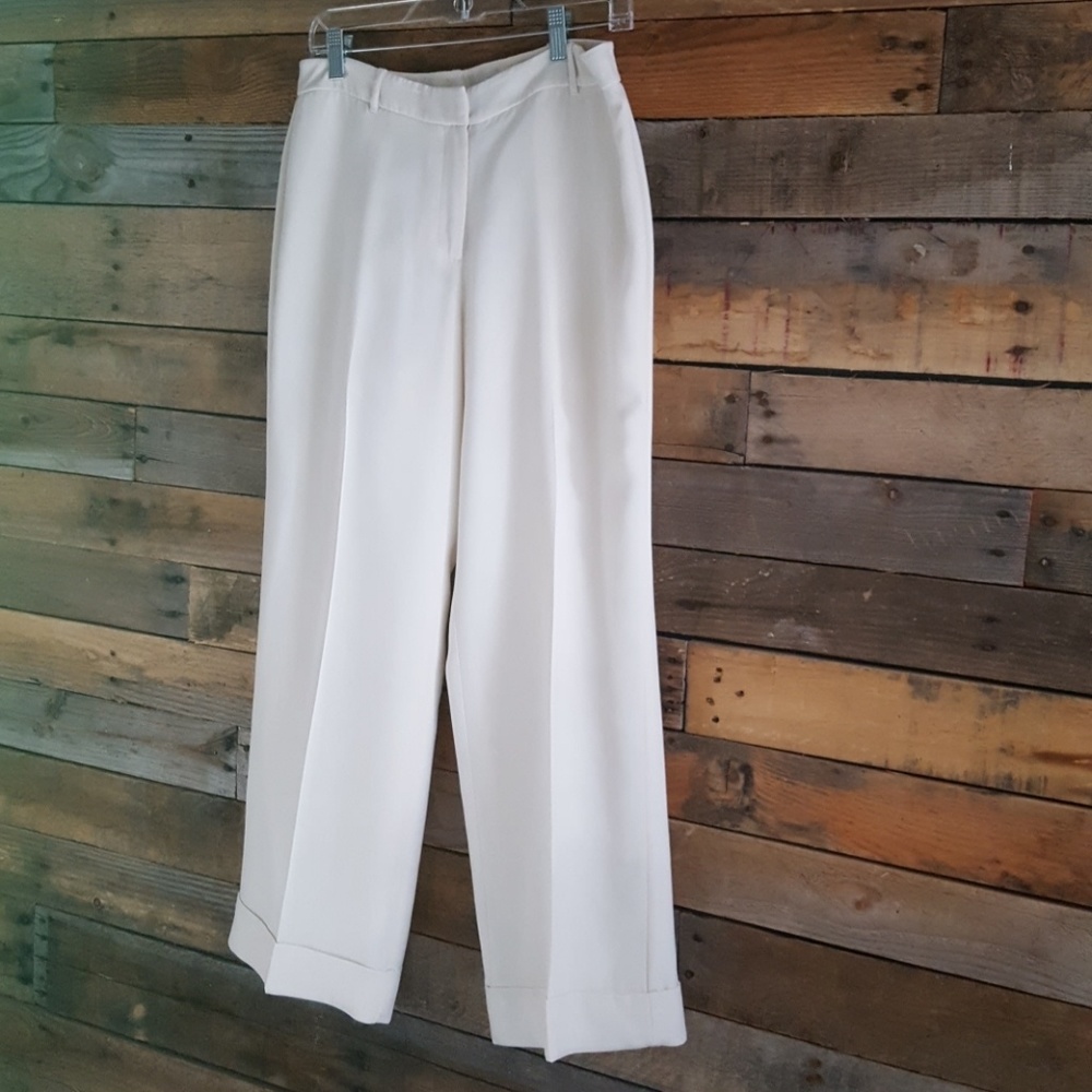 Lined wide leg dress pant