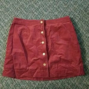 High-waisted courderoy skirt