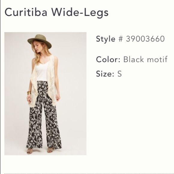 Anthropologie Paper Crown Curitiba wide leg pant - Picture 2 of 4