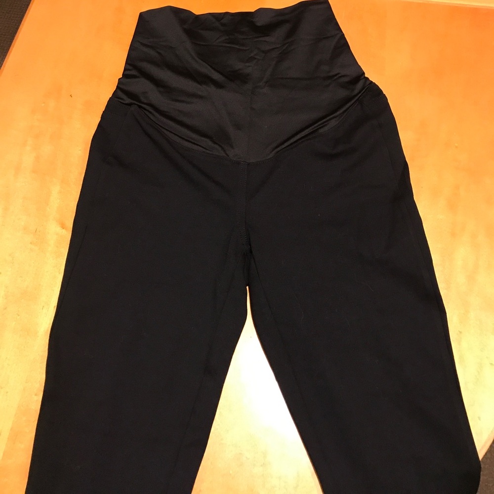 LOFT - Black Maternity seamed ponte leggings