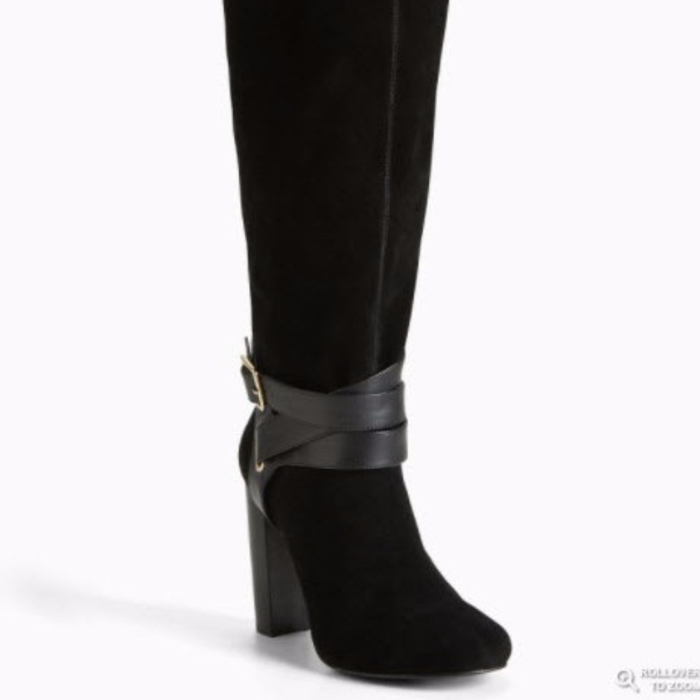 Torrid Suede Harness Heel Size 9 Wide Calf Boot