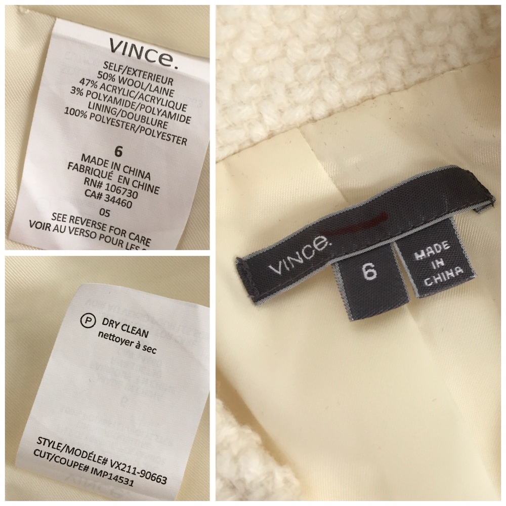 sold▪️vince wool-blend boucle military jacket - Picture 8 of 8