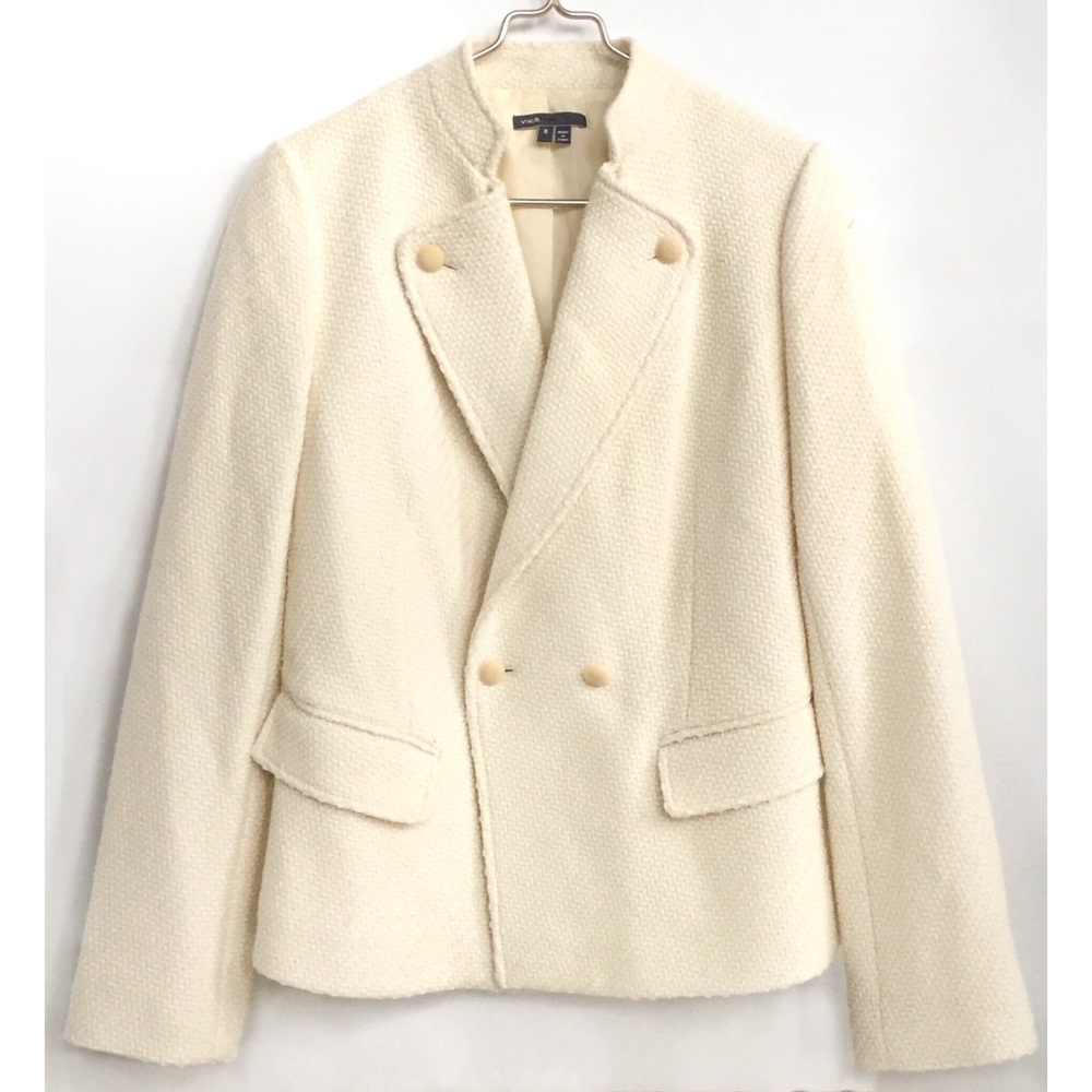 sold▪️vince wool-blend boucle military jacket - Picture 4 of 8