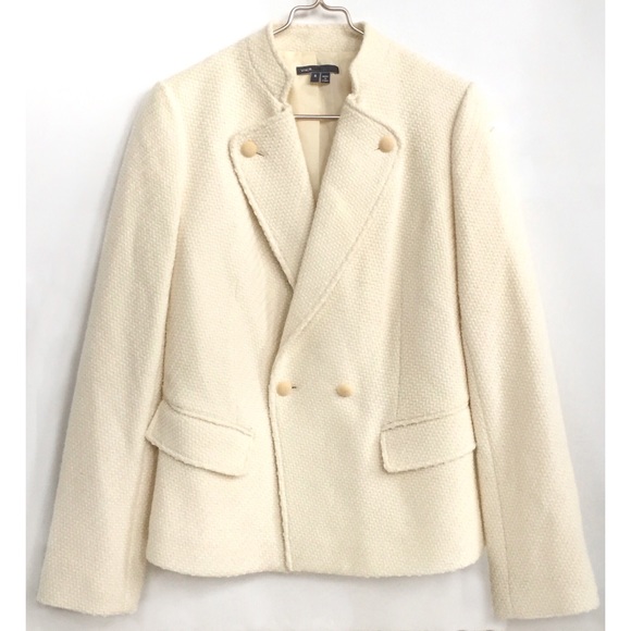 sold▪️vince wool-blend boucle military jacket - Picture 4 of 8