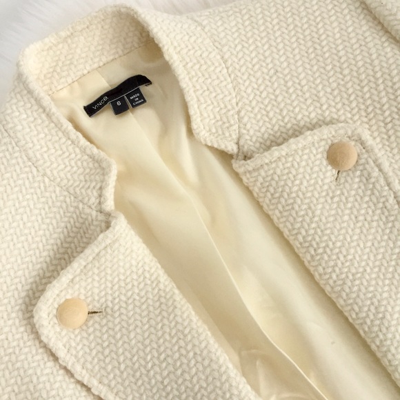 sold▪️vince wool-blend boucle military jacket - Picture 6 of 8