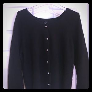 Black, size XL, warm sweater w/ rhinestone buttons