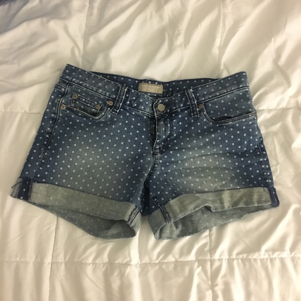 BANANA REPUBLIC denim polka dot shorts