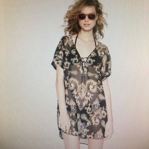 JCrew Golden paisley tunic