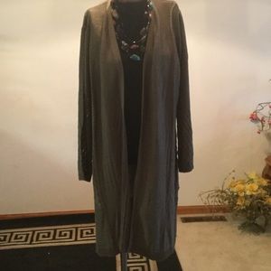Chico's olive green long cardigan size 3 NWT