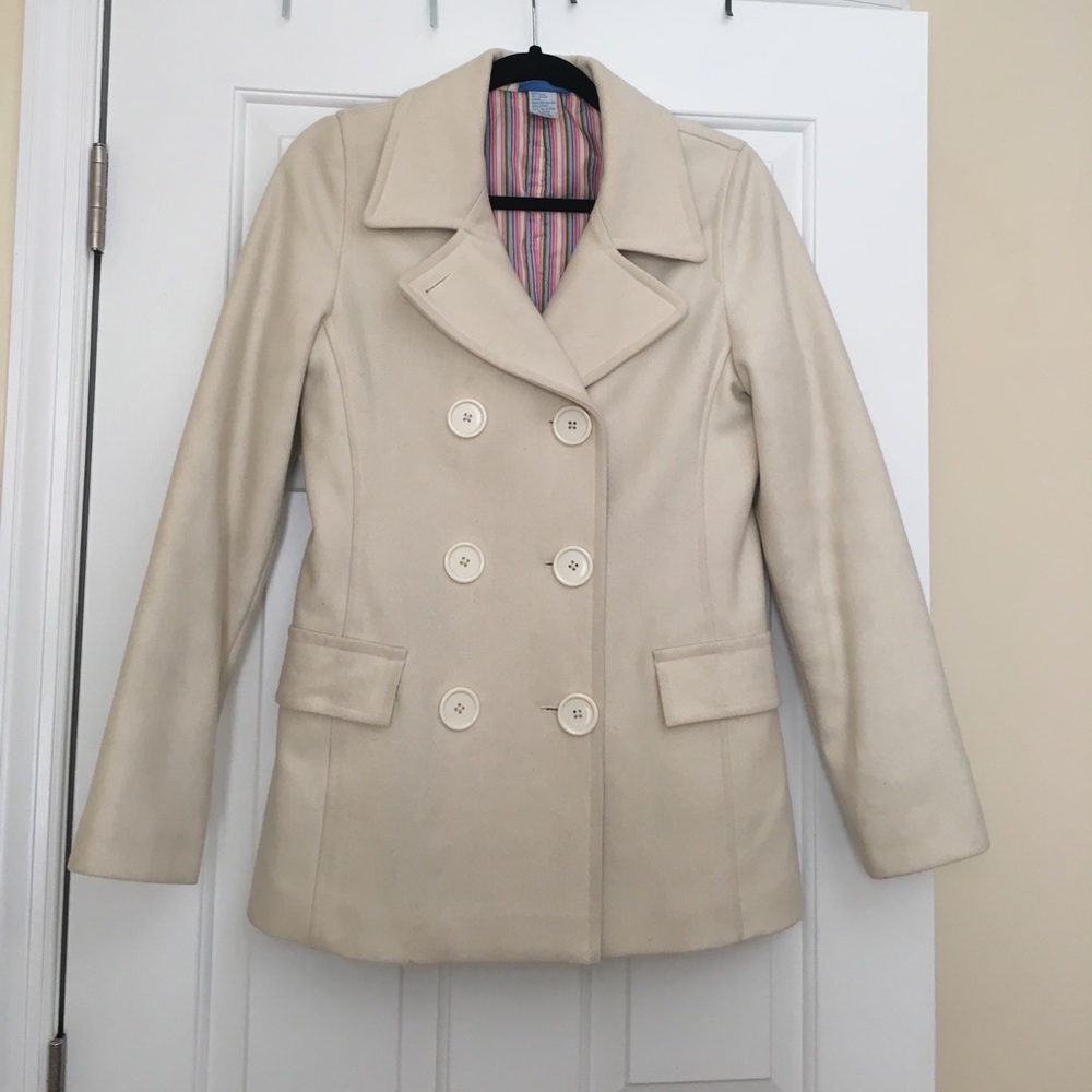 Cream peacoat