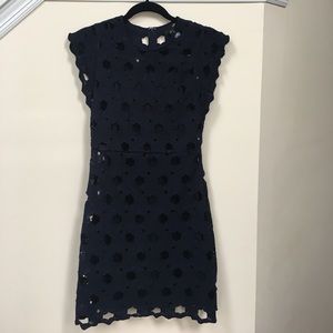 Aqua navy lace sheath dress sz Small