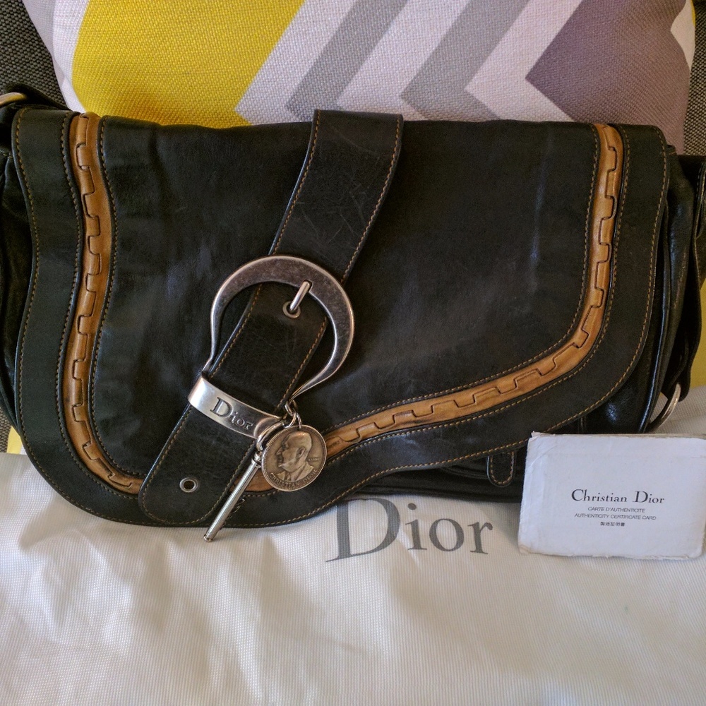 CHRISTIAN DIOR Gaucho Leather Saddle Bag