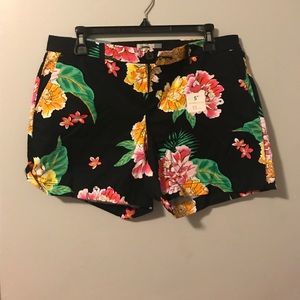 Black and floral shorts