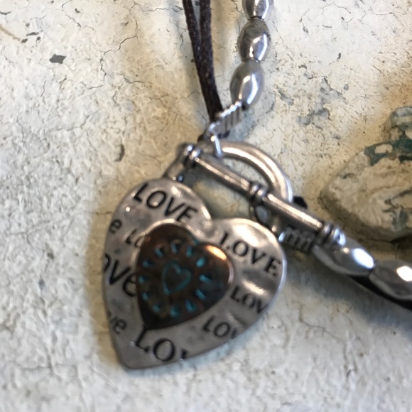 Heart W/Love Necklace & Earring Set - Picture 2 of 5